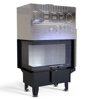 Стальная каминная топка с водяным контуром Defro Home RIVA SM BL G SHORT 16 кВт с гильотиной (черный шамот) KOM-RI-SM-BL-G-SHORT-black clam фото