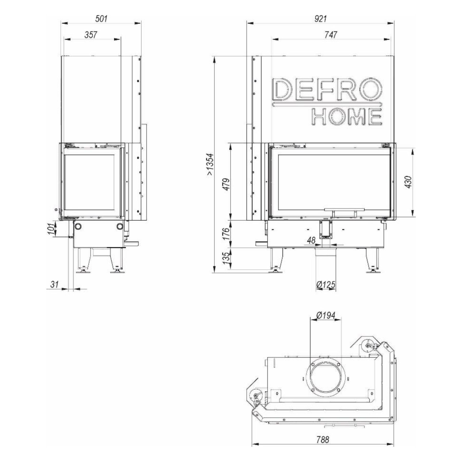 Креслення топки Defro Home Impuls S