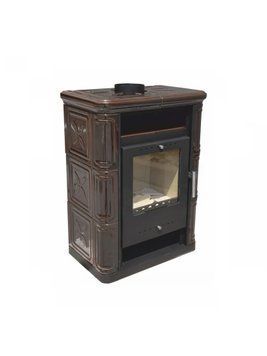 Плиточная печь-камин Nordflam ARTA на дровах 6 кВт (коричневый) Nordflam ARTA BROWN фото