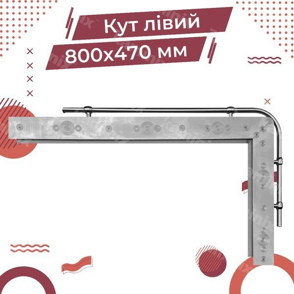 Уголок из нержавеющей стали для печи 800х470 мм (левый) 8408 фото