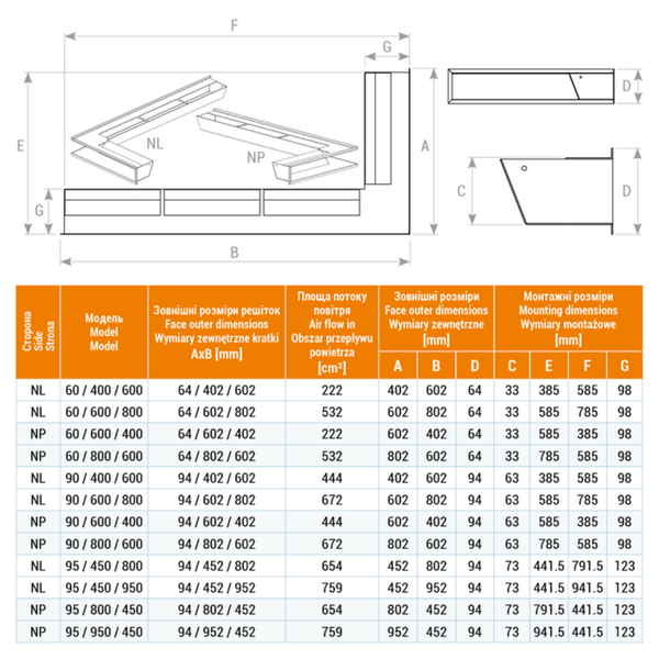 Угловая вентиляционная решетка для камина SAVEN Loft Angle 60х400х600 левая (кремовый) Loft/NL/6/40/60/С фото