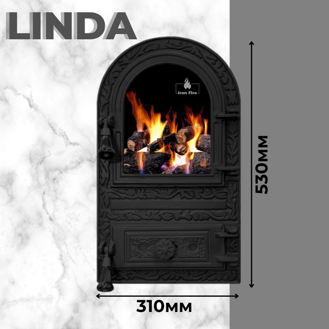 Чавунні дверцята для каміна Iron Fire Linda