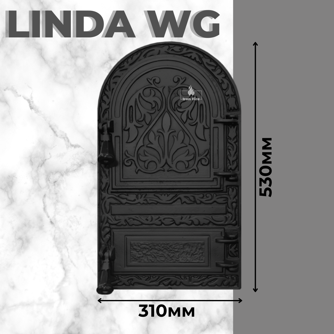Чавунні дверцята для каміна Iron Fire Linda WG