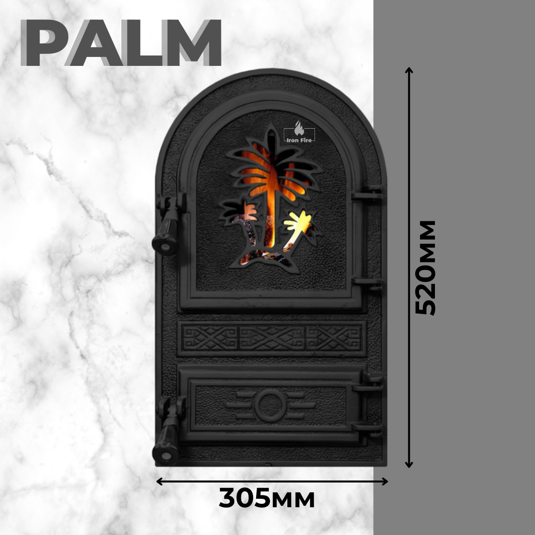 Чавунні дверцята для каміна Iron Fire Palm