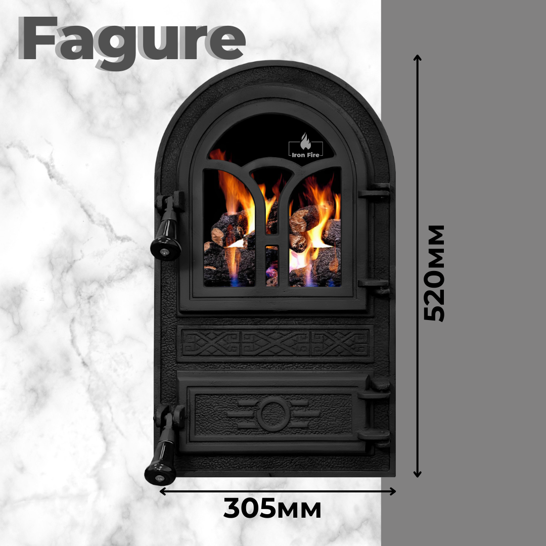 Чавунні дверцята для каміна Iron Fire Fagure 
