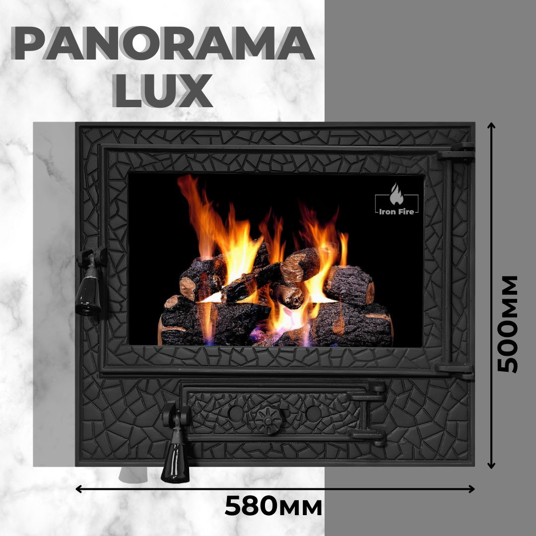 Чавунні дверцята для каміна Iron Fire Panorama Lux